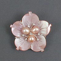 Pink Pearlescent Brooch $67