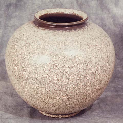 Floral Brown Porcelain Jar