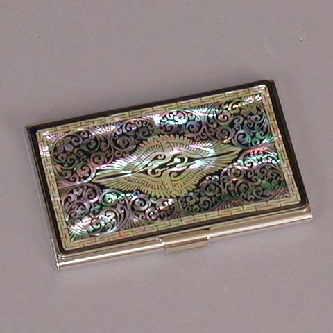 Facing Cranes Business Card Case