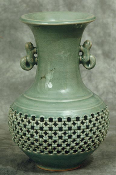 Two-Eared Double-ware Celadon Jar