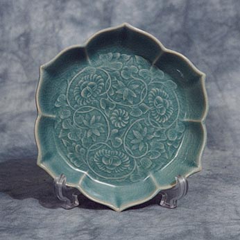 Small Lotus-shaped Celadon Plate