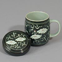 Pair of Peonies Mug - Open