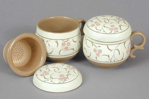 White Floral Cup Set