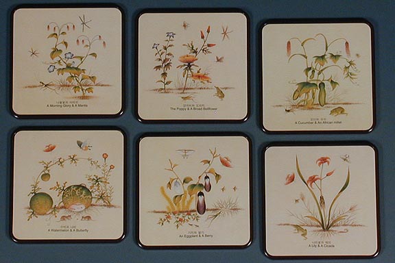 Grass & Moth Paintings Coasters
