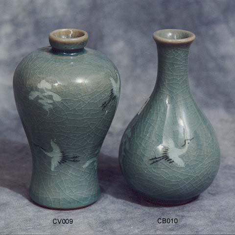 Crane & Cloud Vase & Bottle