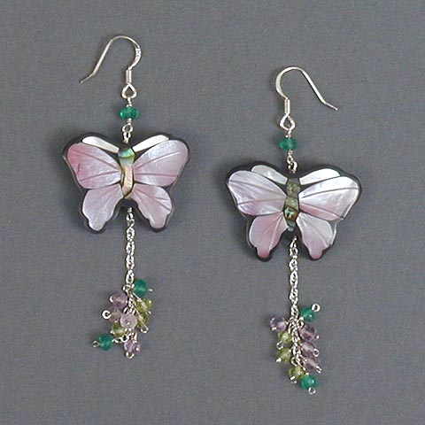 Butterflies on a Flower Earrings