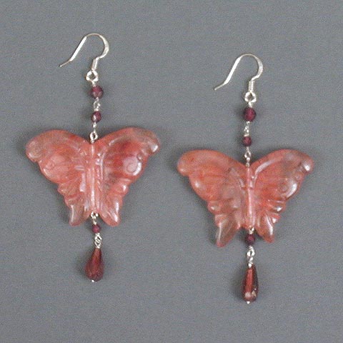 Inca Rose Butterfly Earrings