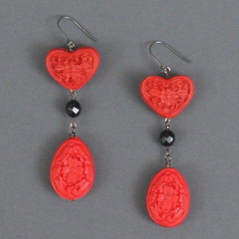 Carved Wood Earrings