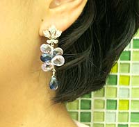 Two-tone Starburst Earrings - modelled