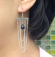 Zircon Chandelier Earrings - modelled