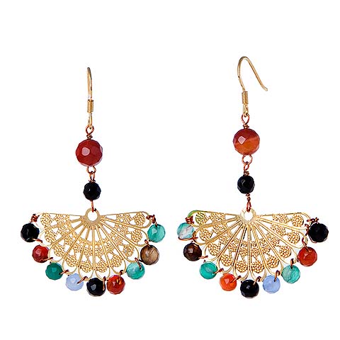 Golden Fan Earrings