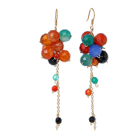 Colored Grape Cluster Earrings