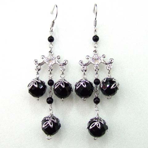 Black Onyx Chandelier Earrings