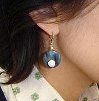 Coral Flower Earrings - modelled