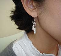 Pearl Cloud Earrings - modelled