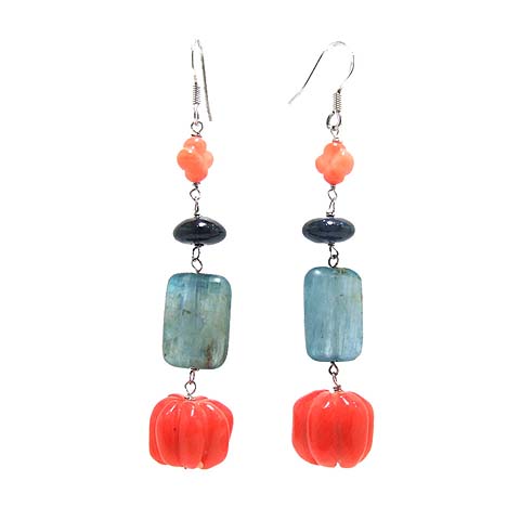 Coral Pumpkin Earrings