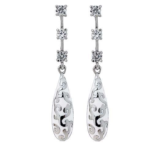 White Arabesque Earrings