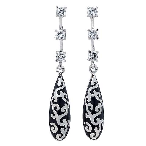 Black Arabesque Earrings