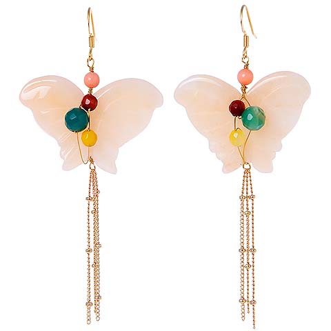 White Butterfly Earrings