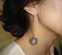 Pearl Nucleus Earrings - Modeled