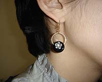 Onyx Ring Earrings - Modeled