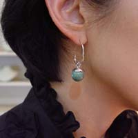 Turquoise Bellflower Earrings - modelled