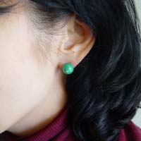 Amazonite Point Earrings - modelled