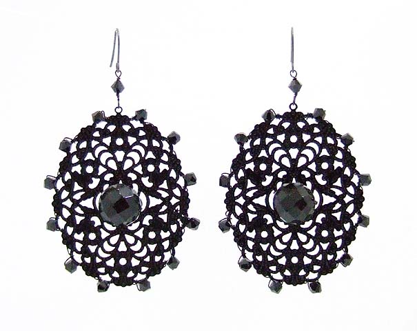 Black Lace King Earrings