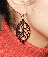 Velvet Leaves Earrings - modelled