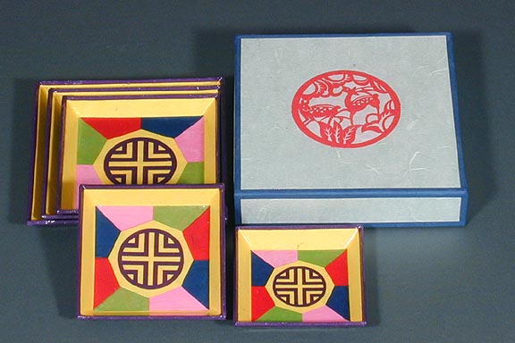 Five Color Hanji Nested Tray Set