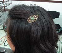 Jeweled Antique Hairpin - Modeled