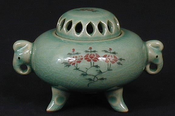 Elephants & Peonies Incense Burner