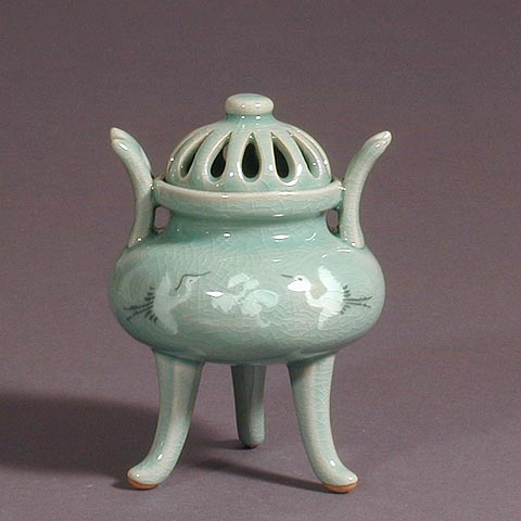 Tall Crane & Cloud Incense Burner