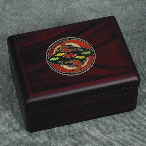 Stylized Cranes Lacquered Box