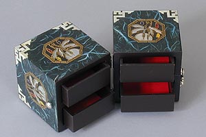 Blue Rice Paper & Cranes Folding Box - Open