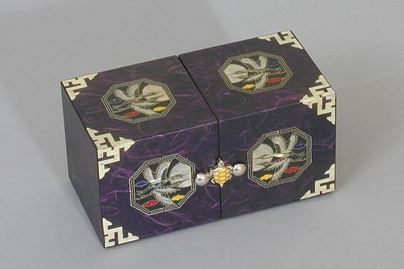 Purple Rice Paper & Cranes Folding Box