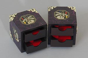 Purple Rice Paper & Cranes Folding Box - open