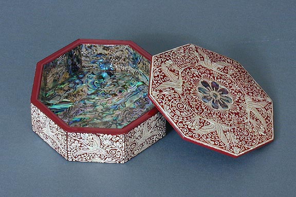 Octagonal Inlaid Mother of Pearl Box