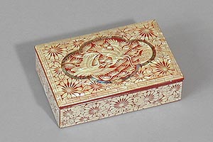 Courting Cranes Inlaid Mother of Pearl Box