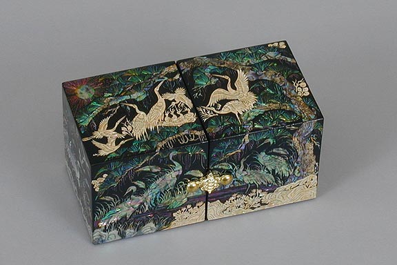 Mother of Pearl Cranes Folding Box