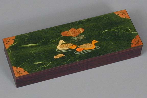 Green Two Ducks Lacquered Box