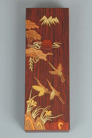 Inlaid Cranes to the Sun Lacquered Box