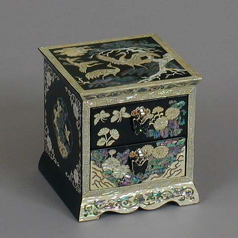 Two Drawer Black Jewelry Box