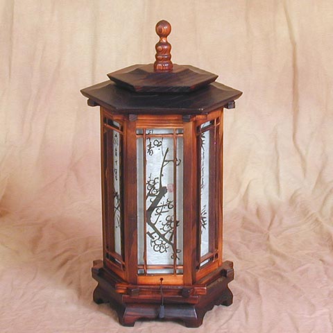 Plum Blossoms Hexagonal Pagoda Lamp