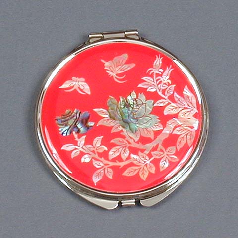 Red Butterflies and Roses Mirror