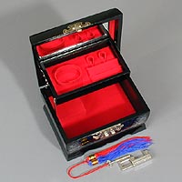Medium Plum Blossoms Music Box - Open