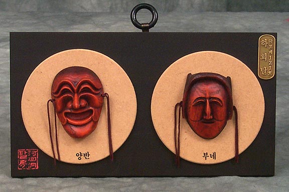 Wood Framed Hahoe masks