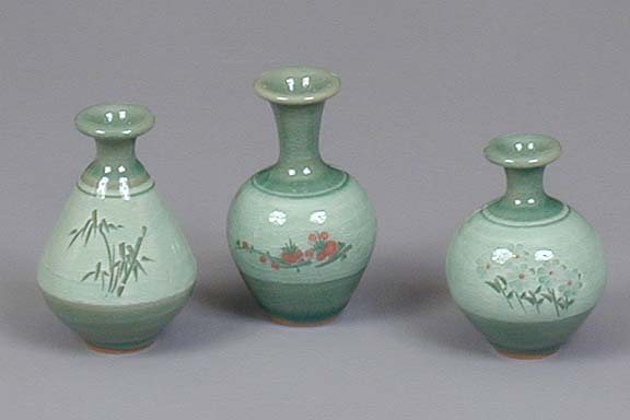 Miniature Celadon Vase Set - large