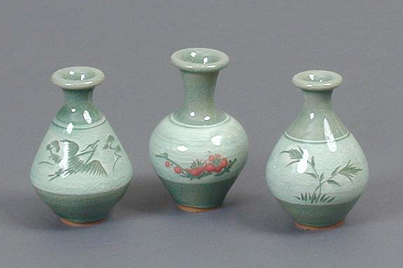 Miniature Celadon Vase Set - small