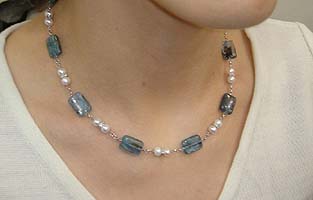 Blue Kyanite Necklace - Modeled